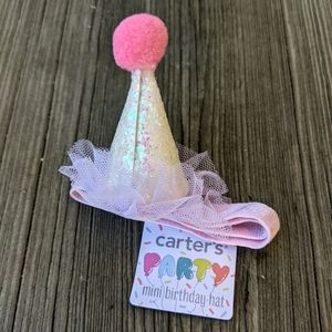 CARTER'S Mini Birthday Hat w Pom Pom Headband NWT